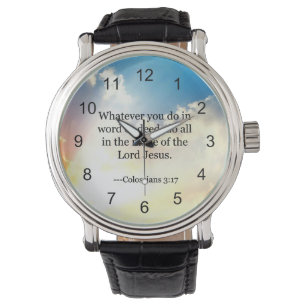 Relógio Colossiana 3:17, Escritura da Bíblia Cristã