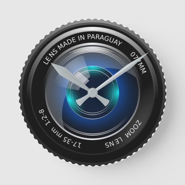 Relógio com face redonda com design de lente de zo (Frente)