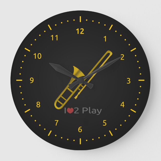 Relógio com ilustração de um trombone (Frente)