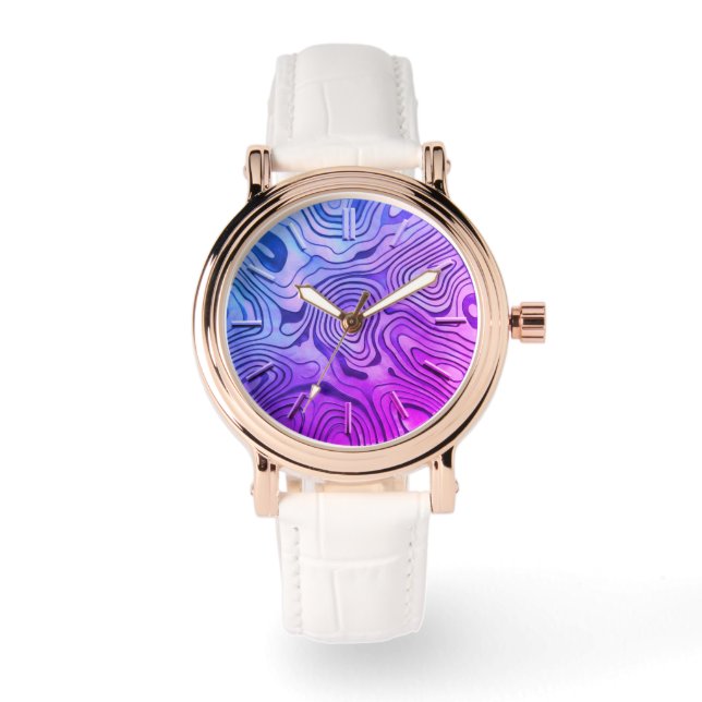 Relógio com mostrador de design Mauve (Frente)