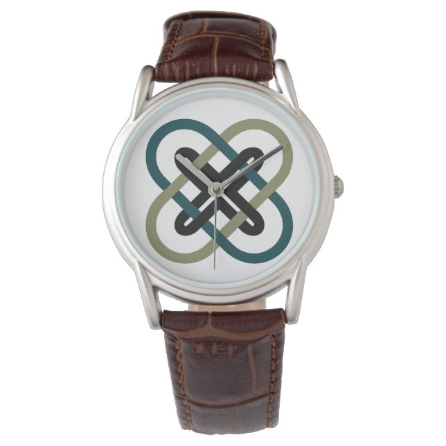 Relógio com Pulseira de Couro Marrom Clássico X In (Frente)
