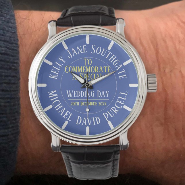 Relógio Comemorar um Dia de Casamento. Casal casado (Criador carregado)