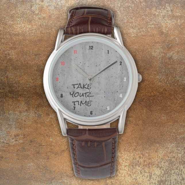 Relógio Concreto moderno, preto, branco, vermelho (Criador carregado)