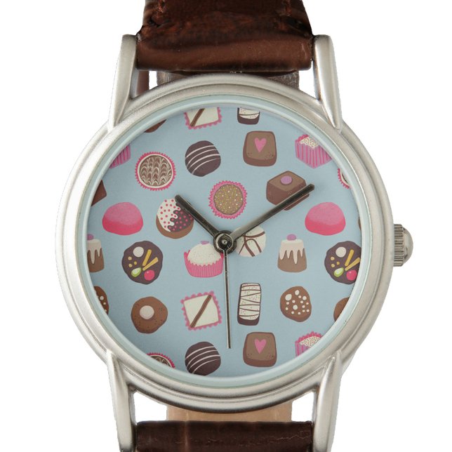 Relógio Confeitaria de chocolate doce (Fun Chocolate Candy pattern watch)