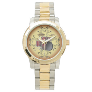 Relógio Conjunto de Tambores ~ Rolagem Musical ~ Fundo do 