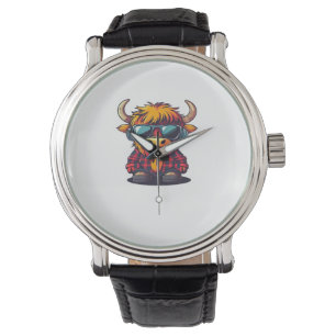 Relógio Coquette Highland Cow Bubblegum Tshirt Design, Hol