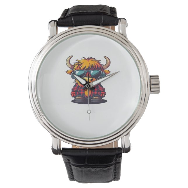 Relógio Coquette Highland Cow Bubblegum Tshirt Design, Hol (Frente)