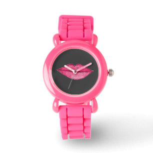 Relógio Cor-de-rosa magenta - Design 1