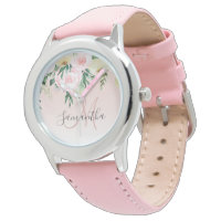 Cor-de-rosa moderno e flores com nome