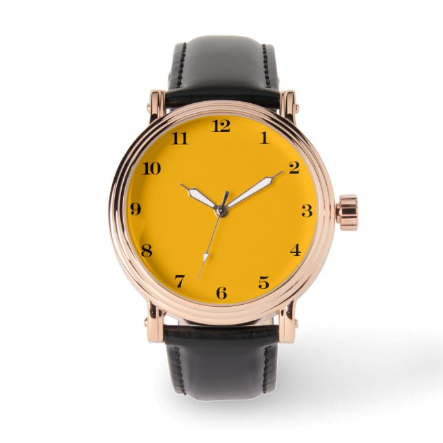 Relógio Cor Sólido Amarelo Imperial (Frente)