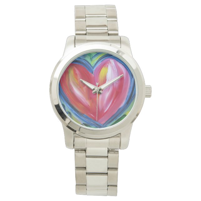 Relógio Coração com Design de observação personalizada de  (Frente)