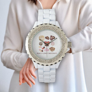 Relógio Coração Docente de Chocolate de Paz Personalizado