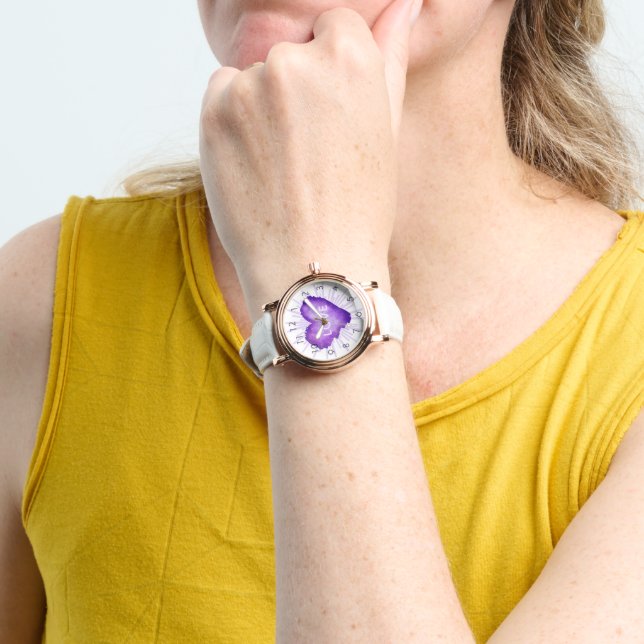 Relógio Coração Roxo com AMOR (Pulso)