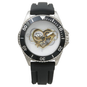 Relógio Coração Steampunk com Manômetro