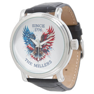 Relógio Cores Patriotas Personalizadas América Bold Eagle