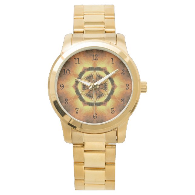 Relógio Cores Tuscanas ~ Dourado, Russet, Branco 74 (Frente)