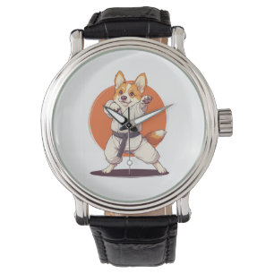 Relógio Corgi de Karatê � Cão de Artes Marciais