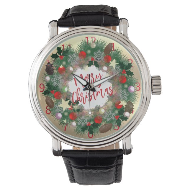 Relógio Coroa de Natal luxuosa (Frente)