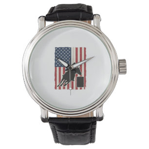 Relógio Corrida de Barril Bandeira Americana Design Vetori