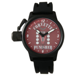 Relógio Corvette V8 Punisher Red Face Watch
