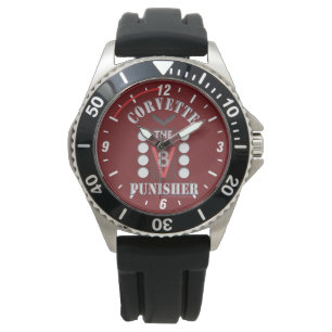 Relógio Corvette V8 Punisher Red Face Watch