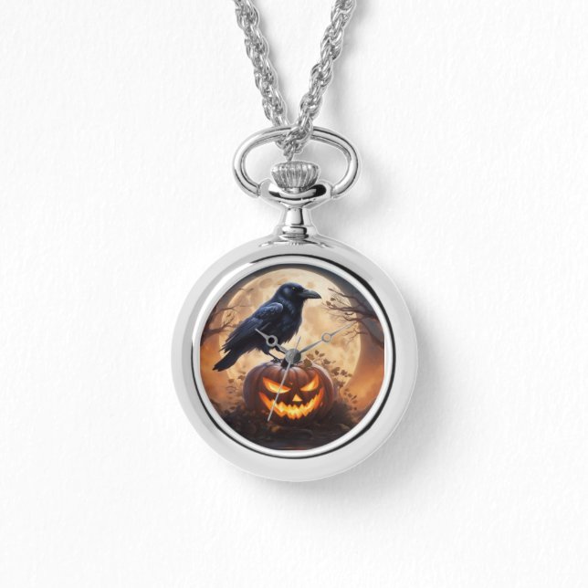 Relógio Corvo em Jack-o-Lantern (Frente)