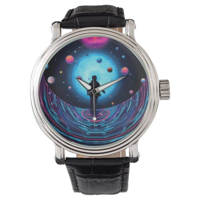 Relógio Cosmic Galaxy Astronaut Watch – Futuristic Space A (Frente)