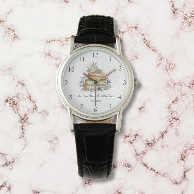 Relógio Cota Personalizada De Flores Azuis Beige Boige (Close up)