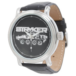 Relógio Couro preto do vintage de Stryker