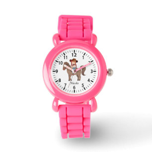 Relógio Cowgirl de nome personalizado legal no cavalo