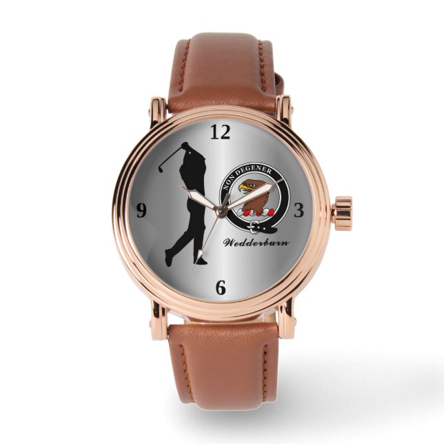 Relógio Crachá Clã de Wedderburn (Sua) Golf (Frente)