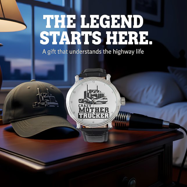 Relógio Crazy Mother Trucker: Black and White (Criador carregado)