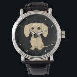 Relógio Cream Smooth Coated Dachshund | Cachorro-esmalte<br><div class="desc">Este relógio original de pulso de cão, está disponível em estilos variados para homens, mulheres e crianças. Um legal acessório de moda que faz um presente de excelente para amantes de Cream Dachshund em Inglês lisos. Visite o Doodle World de Jenn para muitos mais relógios de cães na moda.</div>