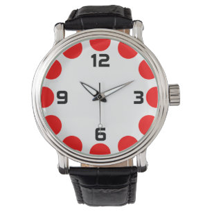 Relógio Crescente Cor - Vermelho em Branco