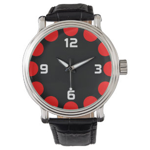 Relógio Crescente da cor - vermelho no preto