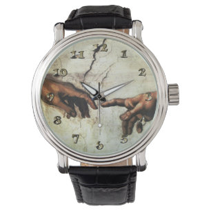 Relógio Criação de Adam - mãos Michelangelo 1475 - 1564