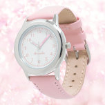 Relógio Criança Personalizada Nome de Aço Inoxidável, Pinç<br><div class="desc">Personalizar Menina Nome Stainless Steel Pink Strid Watch</div>