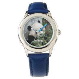 Relógio Crianças Giant Panda Blue Strap Nome Pulso