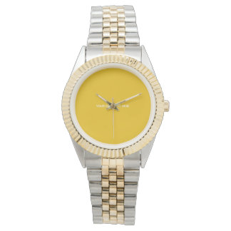 Relógio Crie Seu Próprio Design Amarelo Personalizado
