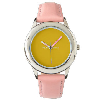 Relógio Crie Seu Próprio Design Amarelo Personalizado