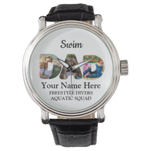 Relógio Crie seu próprio Pai esportivo foto colagem Nataçã