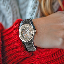 Relógio Cristais Brancos Geode Quartz Bonito