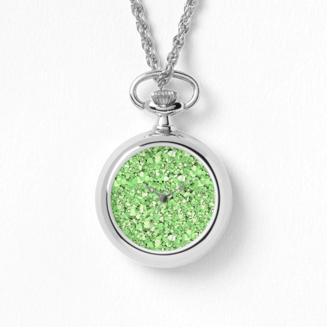 Relógio Cristal Druzy - peridot verde (Frente)