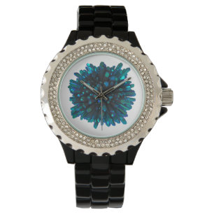 Relógio *~** Cristal Metálico de Turquesa Teal e Turquesa