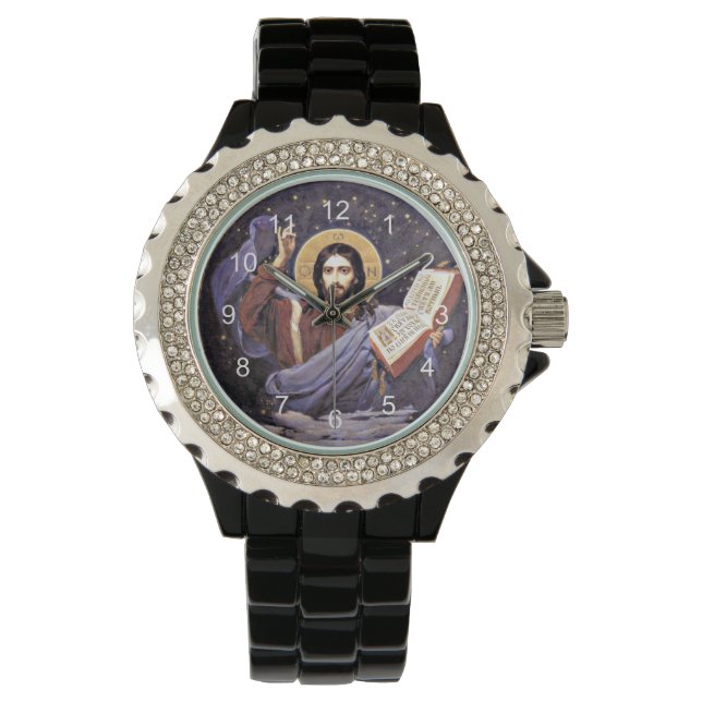 Relógio Cristo Onipotente, pintura de Viktor Vasnetsov (Frente)