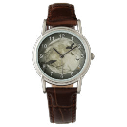 Relógio Crow & Bats Spooky Sobre Lua