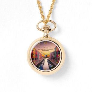 Relógio Cruz de fé cristã negra com os números 6:26