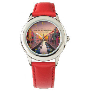 Relógio Cruz de fé cristã negra com os números 6:26