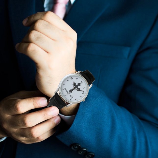 Relógio Cruz de Negrito de Data Personalizada (Criador carregado)