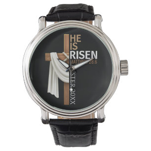 Relógio Cruz de Páscoa Vintage Personalizada Ele Ressuscit
